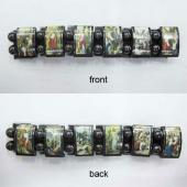 Magnetic Hematite Religious Sealed Icon Bracelet 7.8inch